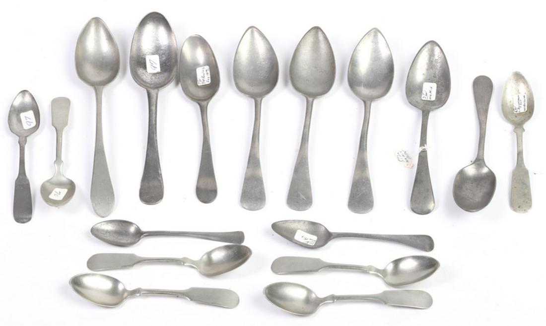 GROUPING OF SIGNED PEWTER SPOONS (1 of 7)