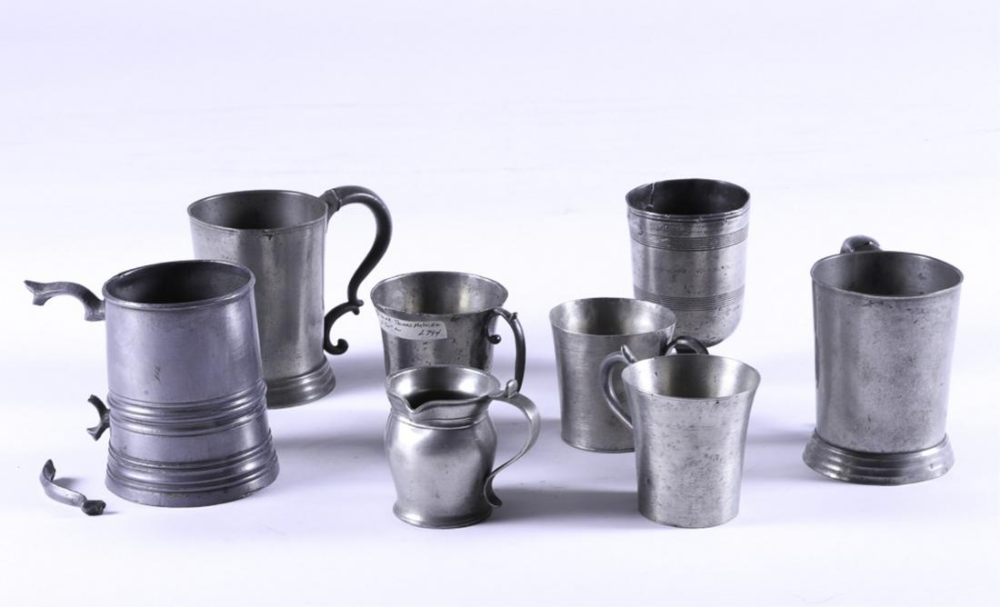 PEWTER GROUPING with THOMAS MELVILLE FOOTED BEAKER (1 of 8)