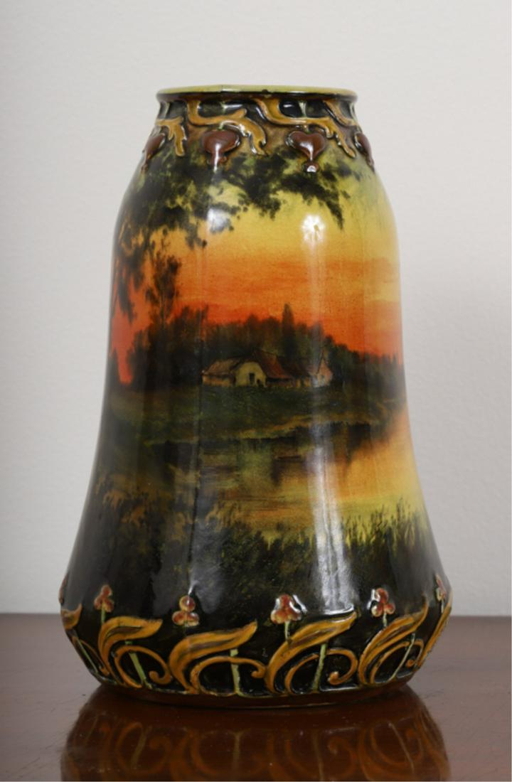ART POTTERY VASE HAND PAINTED with LANDSCAPE (1 of 6)