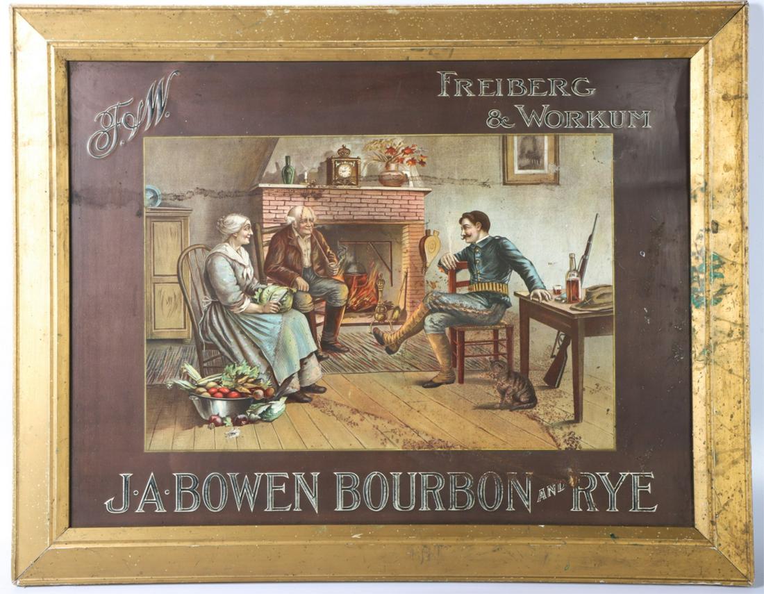 TIN LITHOGRAPH SIGNED BOURBON (1 of 7)