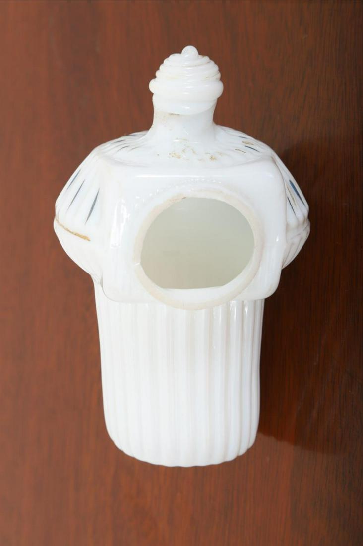 BLOWN MOLDED MILK GLASS BIRD FEEDER (1 of 4)