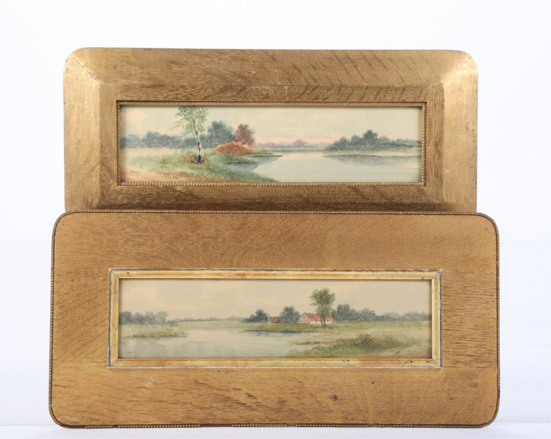 (2) AMERICAN SCHOOL WATERCOLORS (1 of 9)