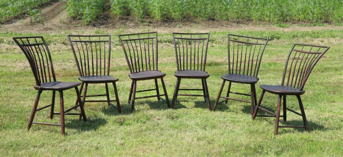 SET OF (6) BIRD CAGE WINDSOR SIDE CHAIRS (1 of 7)