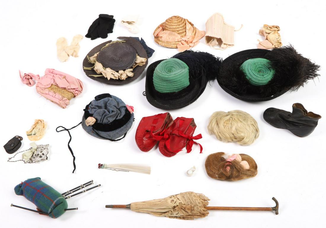 LARGE LOT OF VICTORIAN DOLL PARTS AND ACCESSORIES (1 of 5)