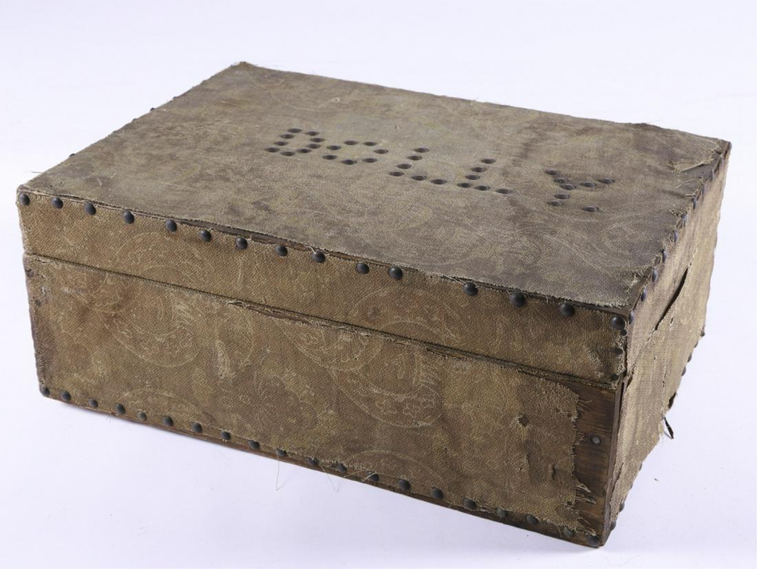 HOMESPUN DOLL'S SUITCASE with CONTENTS (1 of 3)