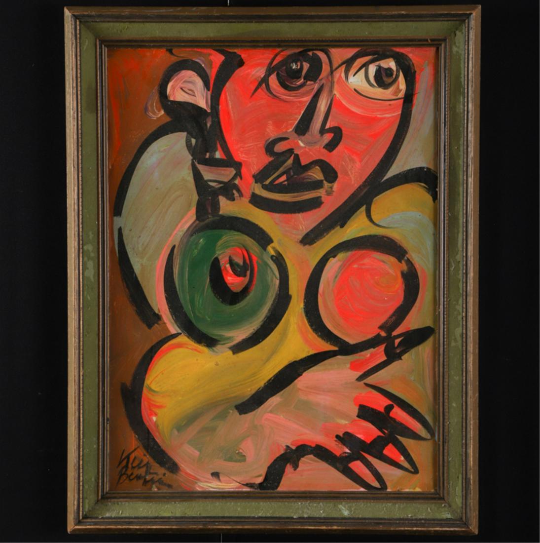 PETER ROBERT KEIL (German b. 1942): Semi-abstract nude study. Signed lower left, "Keil Berlin", oil on canvas, 24 x 18 inches. The Postar Collection