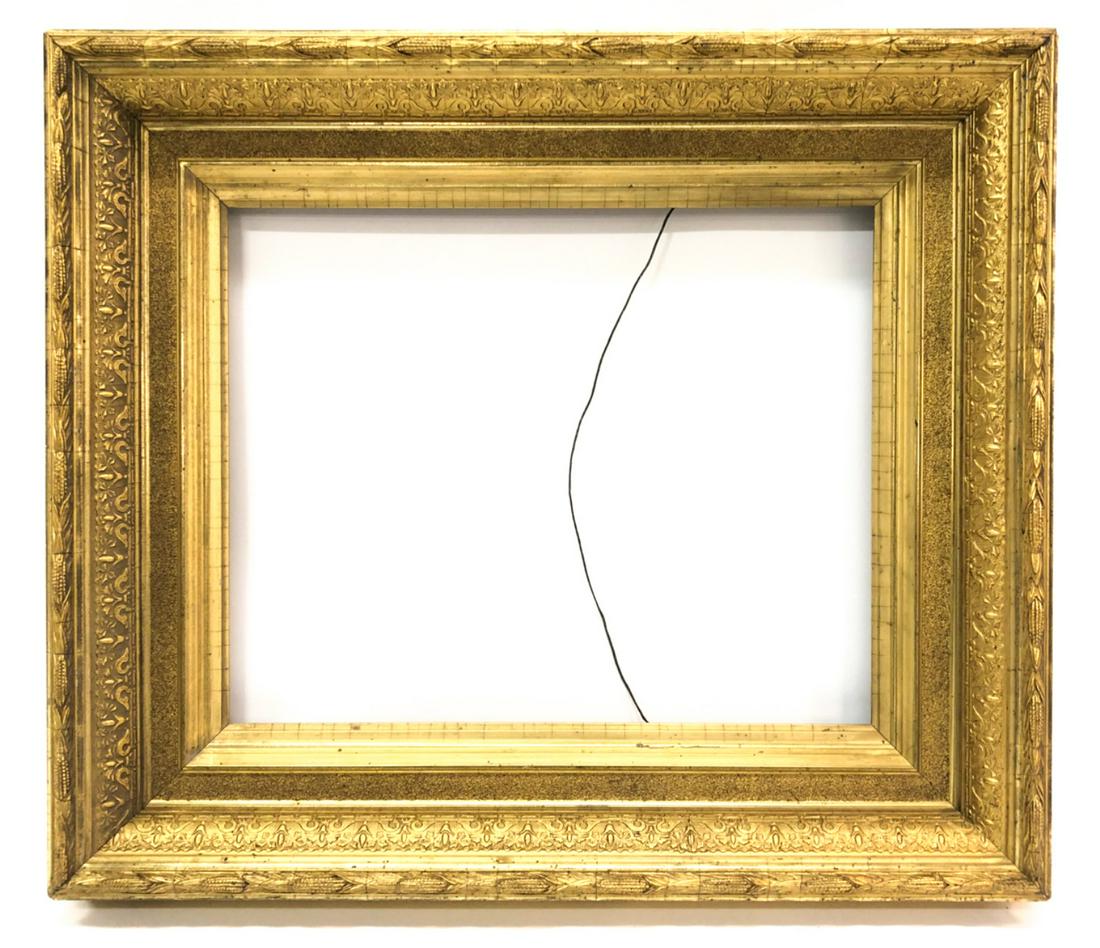(19th c) AMERICAN GILT COMPOSITION FRAME (1 of 3)