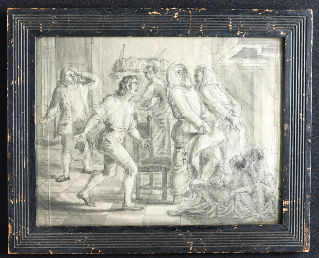 (19th c) FRENCH SCHOOL GENRE SCENE (1 of 8)