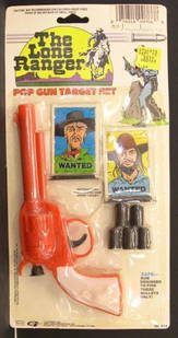 Three Lone Ranger Pop Gun Target Sets, 1990. Henry: Three Lone Ranger Pop Gun Target Sets, 1990. Henry Gordy International.