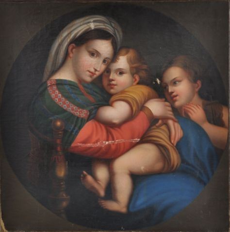 After Raphael's "Madonna of the Chave", Itialian, (: After Raphael's "Madonna of the Chave", Itialian, (18th/19th C.) unsigned, oil on canvas, 31" x 30 1/2",