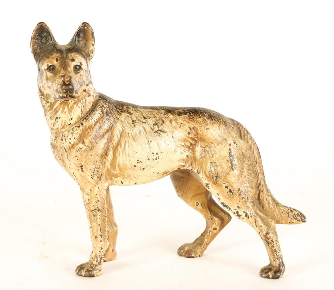 HUBLEY GERMAN SHEPHARD DOORSTOP: 9 1/4 x 9 x 4 inches.