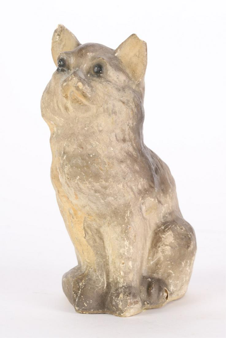 CHALKWARE CAT: 7 1/2 inches. Provenance: Bob Withington York, ME.
