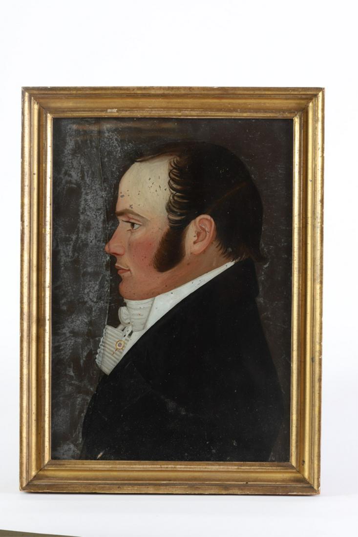 BENJAMIN GREENLEAF (1769-1821): Portrait of Mr. Eben B. Nichols taken on February 10, 1814. signed and identified verso. 19 1/2 x 14 1/2 inches (overall including frame)