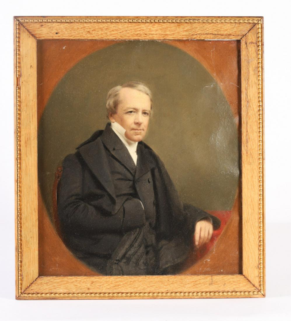 REV. JAMES WARREN ALEXANDER (1804-1857): "Professor, Clergyman, Author" oil on canvas 15 x 13 1/2 inches. unsigned. framed 18 x 16 inches (overall).
