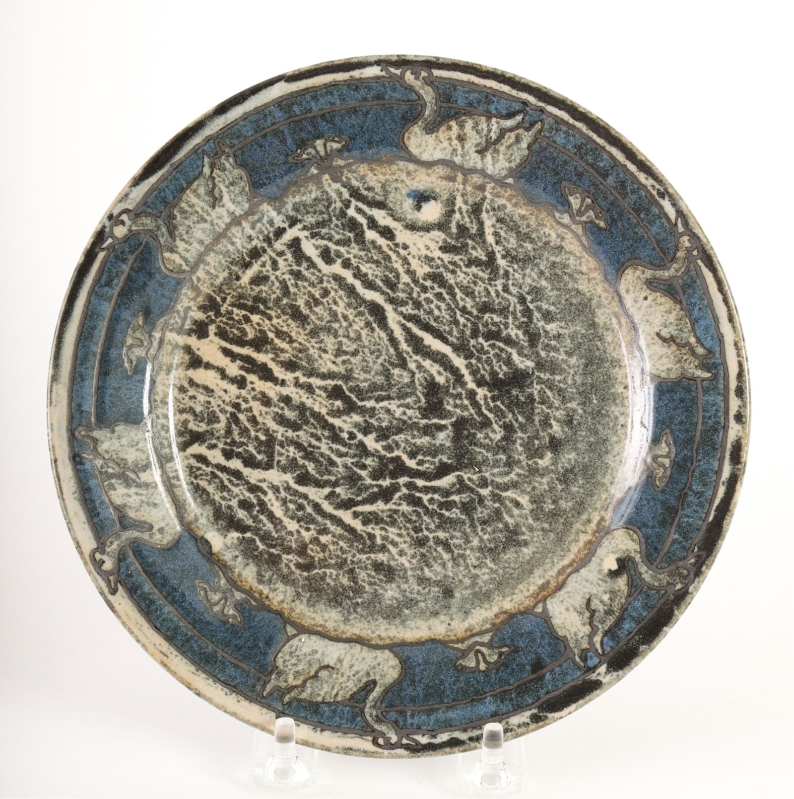 SATURDAY EVENING GIRL (6) SWAN PLATE: Signed A.M. and dated April 1914. 7 1/2 inches