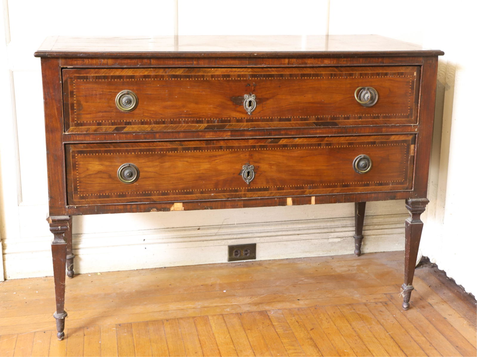 (18th c) CONTINENTAL (2) DRAWER SERVER (1 of 9)