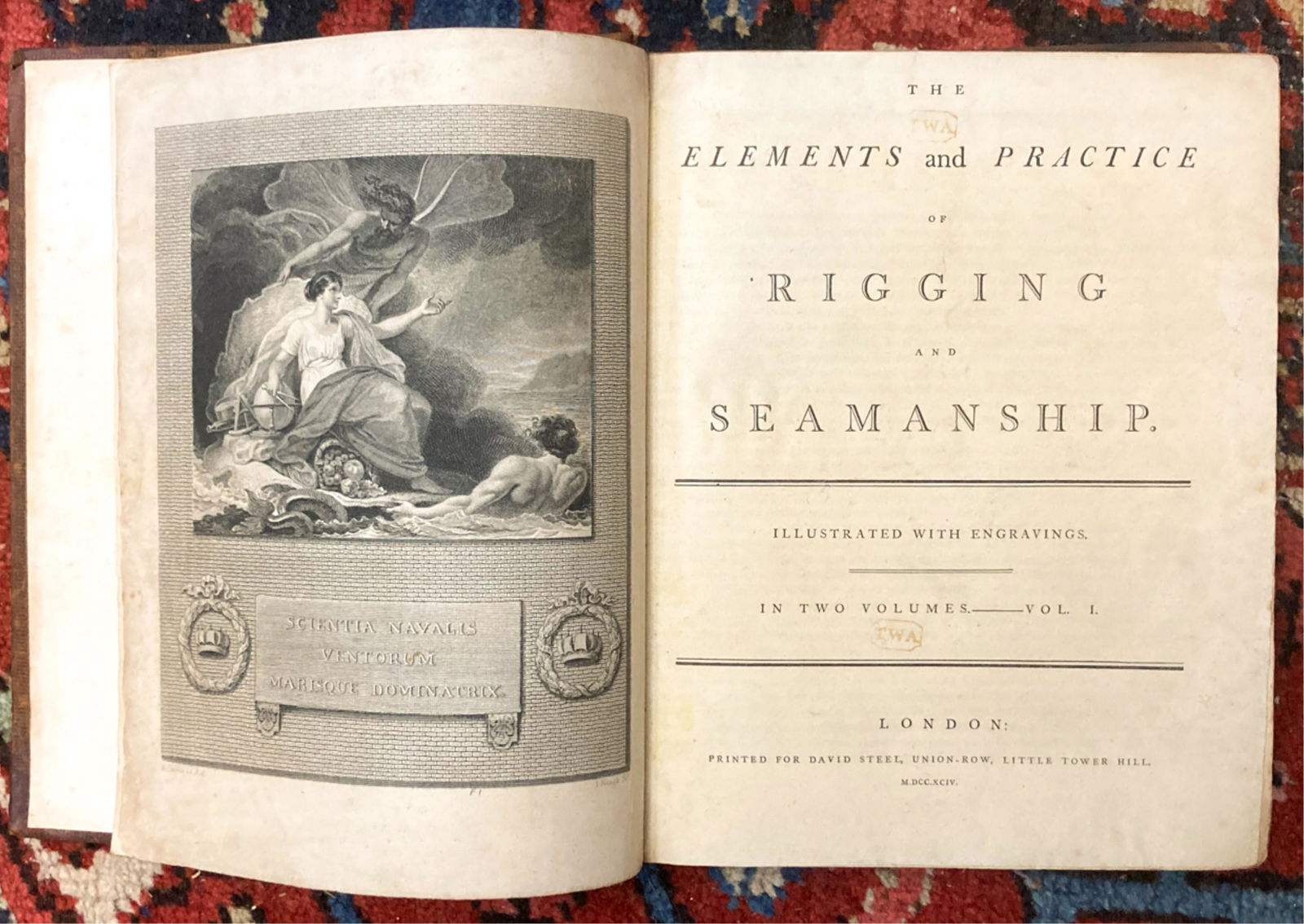 (2) VOLUMES "RIGGING AND SEAMANSHIP" 1794 (1 of 8)