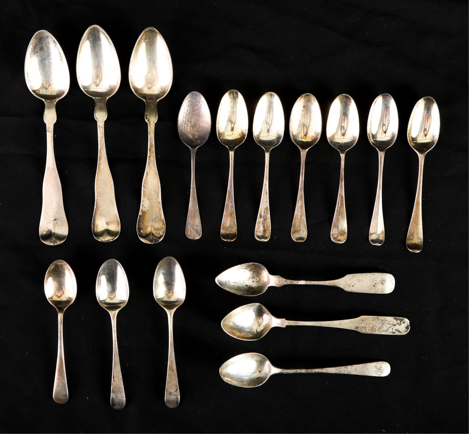 GROUP OF BRITISH STERLING & AMERICAN COIN SPOONS (1 of 13)
