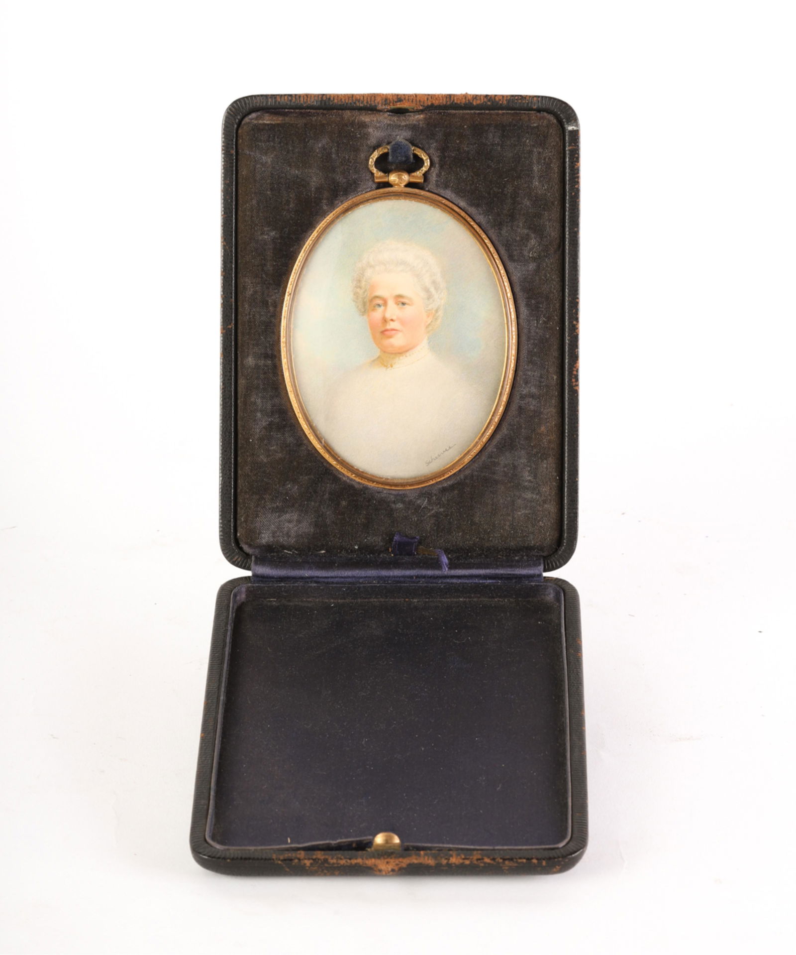 (19th / 20th c) MINIATURE PORTRAIT of a WOMAN (1 of 5)