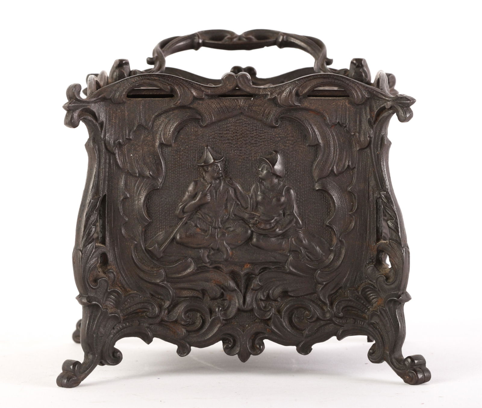 VICTORIAN CAST IRON TOBACCO  BOX (1 of 4)
