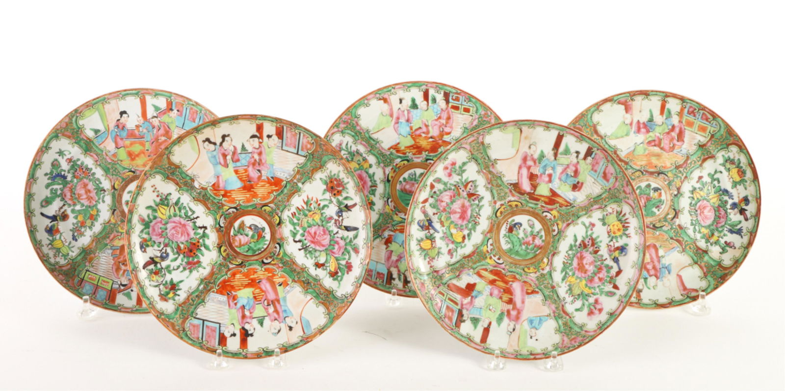 (5) ROSE MEDALLION PLATES (1 of 9)