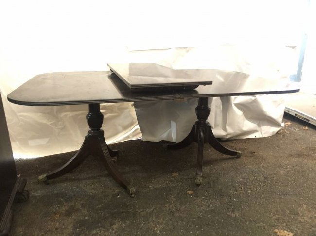 CUSTOM TWO PART MAHOGANY DINING TABLE (1 of 5)