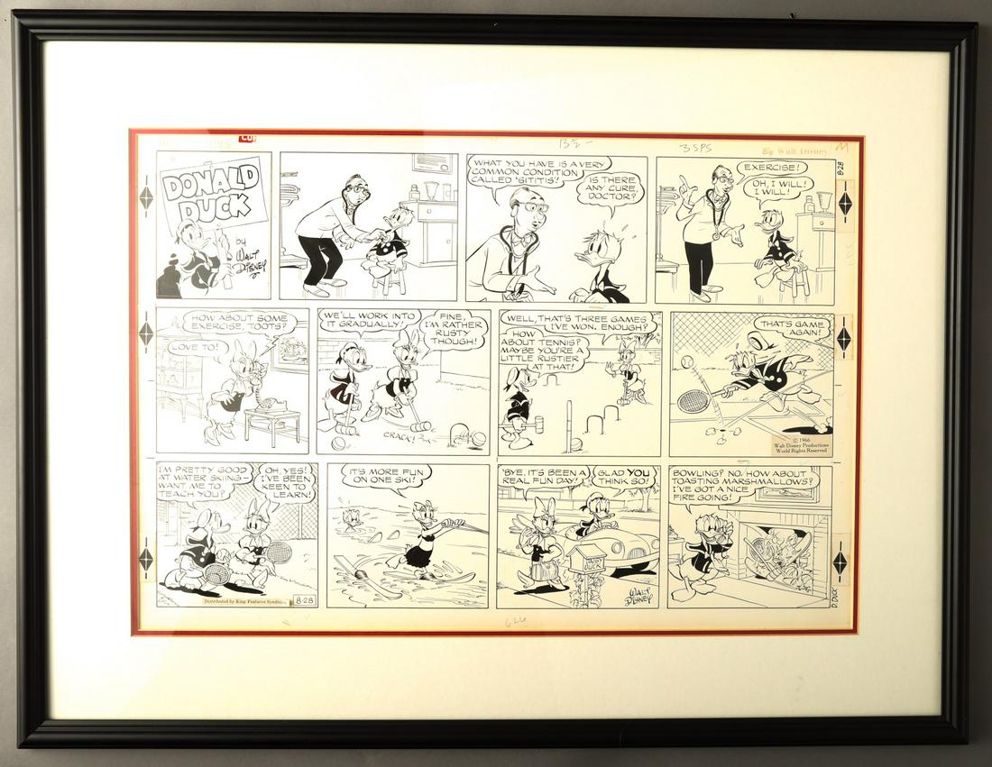 1966 DONALD DUCK WALT DISNEY NEWSPAPER COMIC ART ORIGINAL (1 of 9)