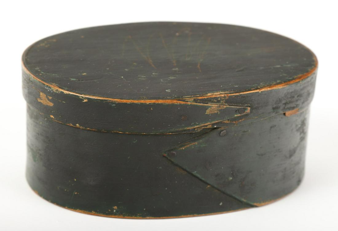 SMALL SHAKER OVAL PANTRY BOX IN BLUE PAINT (1 of 5)