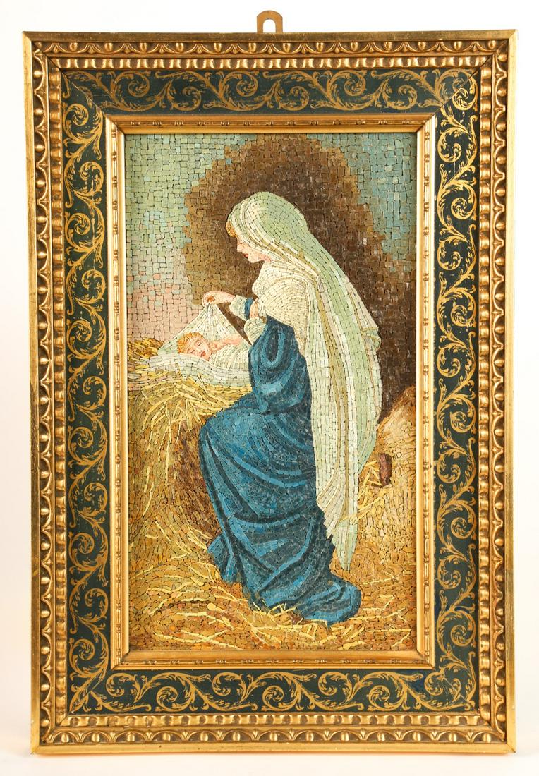 STUDIO DEL MOSAICO "MADONNA & CHILD" TILE PLAQUE (1 of 8)