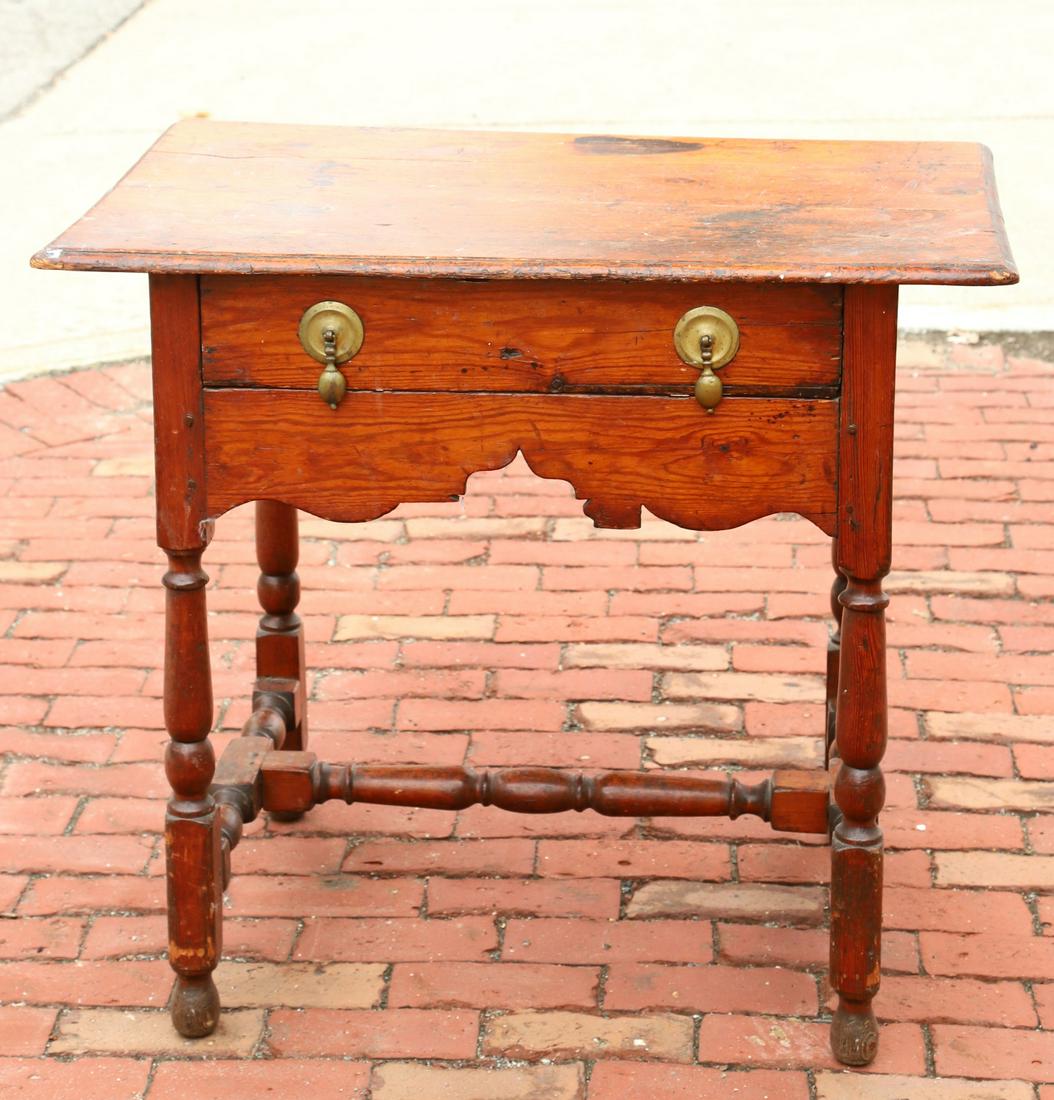 WILLIAM AND MARY (1) DRAWER PINE STAND (1 of 17)