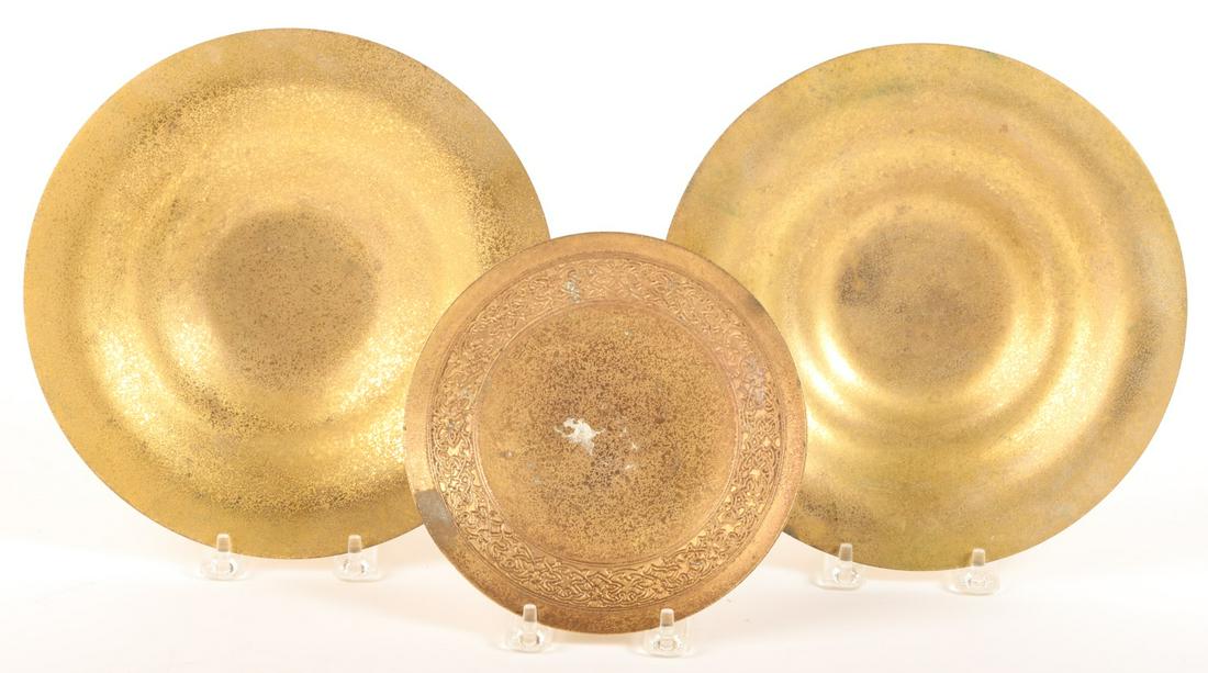 (3) TIFFANY STUDIOS NEW YORK GILT BRONZE PLATES (1 of 8)