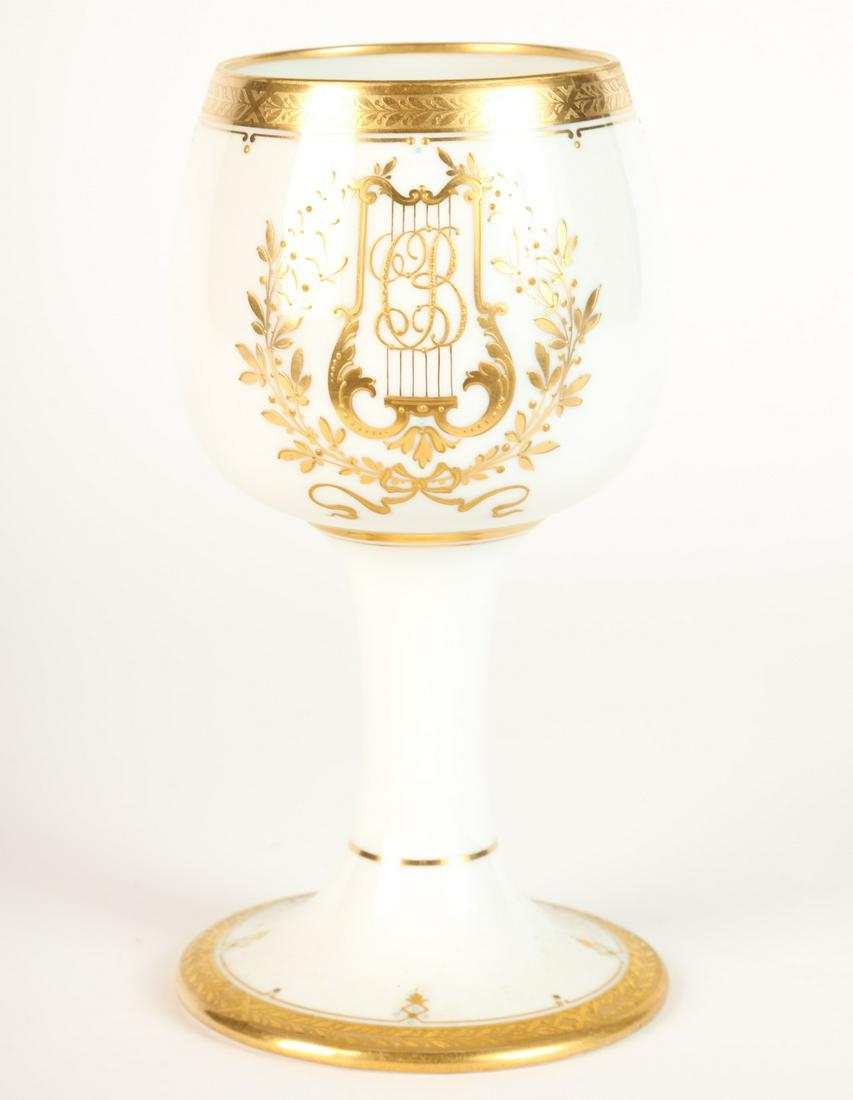 VIENNA PORCELAIN PRESENTATION LYRE CHALICE: Presented to Carl Brueckner 1st cellist of he Chicago Symphony after his 30th year. Condition: Good, monogrammed C.B.