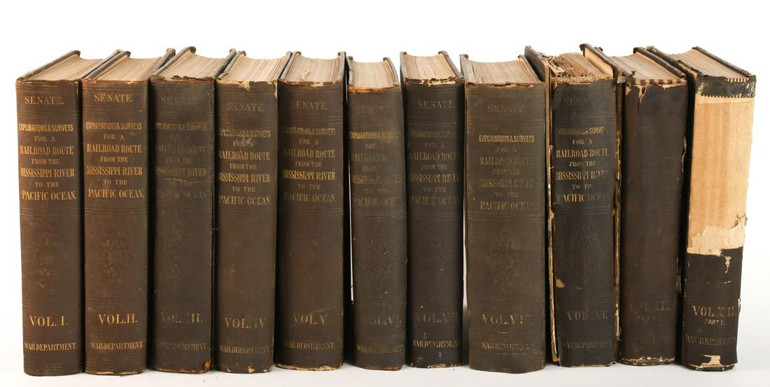 12 VOLs RAILROAD ROUTES TO THE PACIFIC OCEAN 1855 (1 of 9)