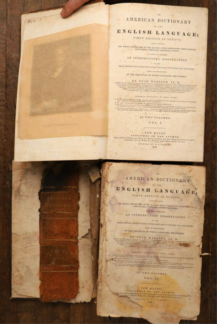 VOL 1 and II 1841 NOAH WEBSTER DICTIONARY (1 of 19)