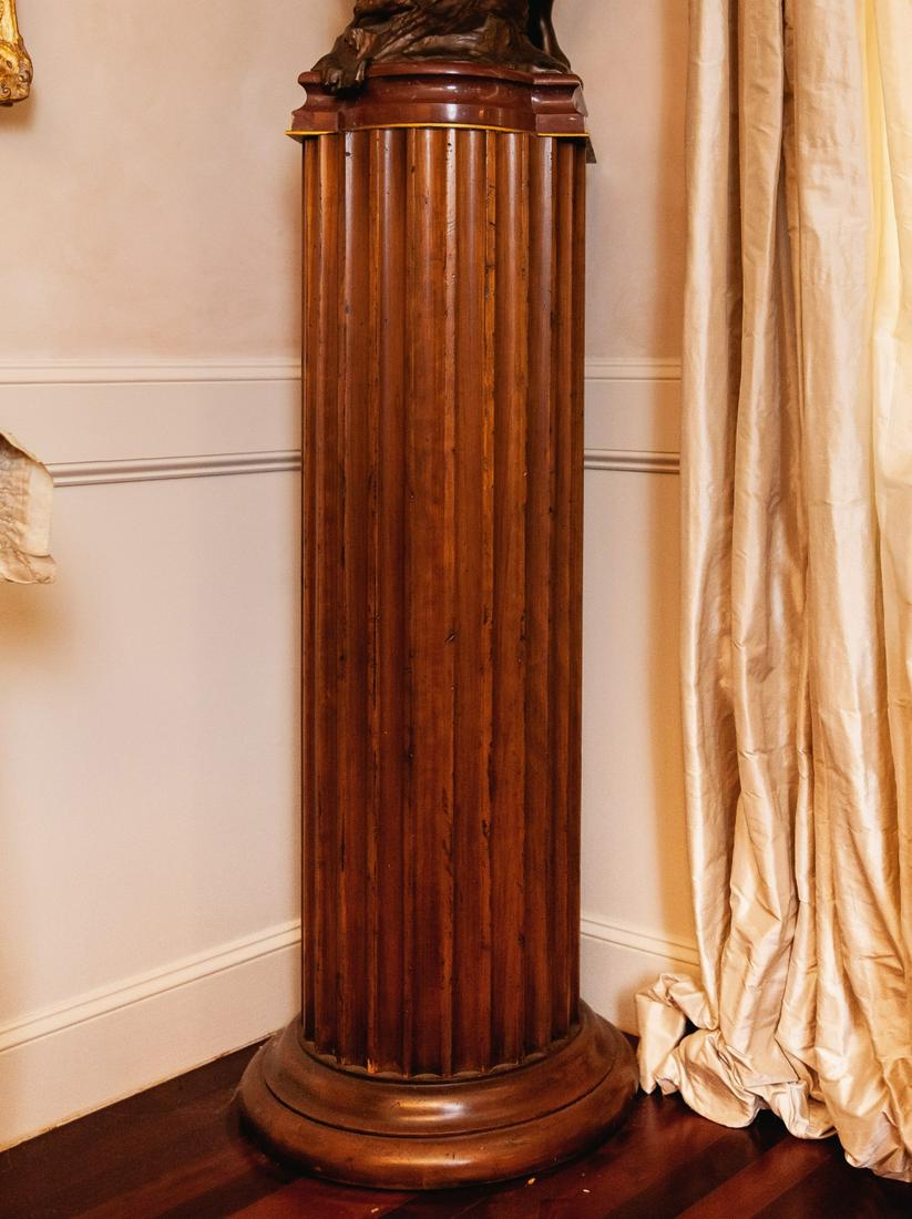 (19th c) CLASSICAL FLUTED WOODEN PEDESTAL (1 of 3)
