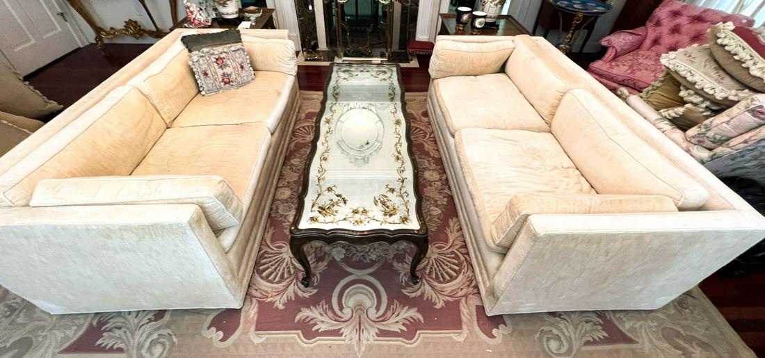 PAIR OF JOHN STUART INC EXCEPTIONAL SOFAS: 27 x 72 x 33 inches Condition: GoodTemp No 61