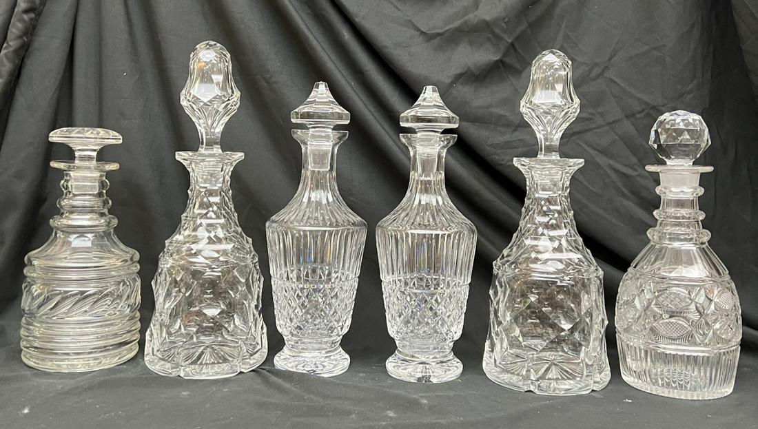 PAIR of CRYSTAL DECANTERS and (4) OTHERS (1 of 6)