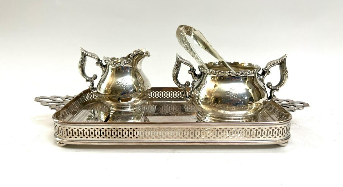 WHITING STERLING CREAMER & SUGAR etc (1 of 9)