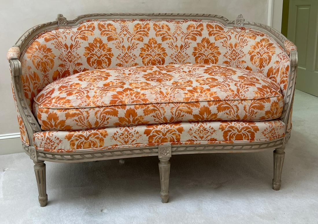 LOUIS XV STYLE UPHOLSTERED LOVESEAT (1 of 6)