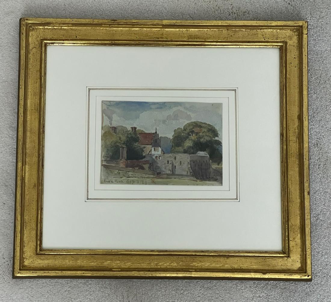 EDWARD CLARKE CABOT (1818-1901): “Knoll Park” watercolor. Signed. custom framed, 14 x 16 inches (overall including frame)Temp No 277
