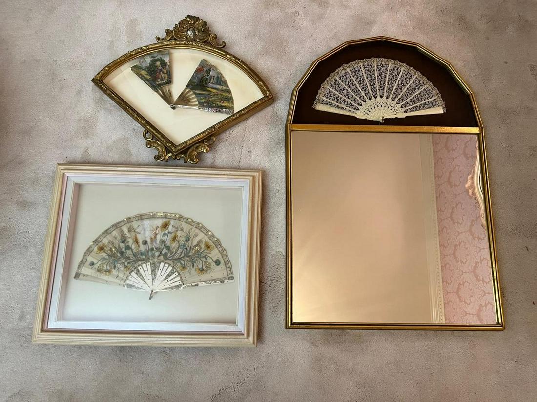 (3) FRENCH HAND FANS PRESENTED IN SHADOW BOXES (1 of 10)
