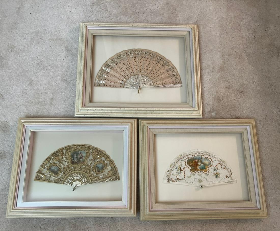 (3) FRENCH HAND FANS PRESENTED IN SHADOW BOXES (1 of 5)