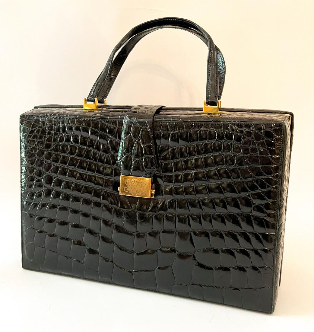 MARC & MARC by SHARIF CROCODILE HANDBAG: 9 x 14 x 4 ½ inchesTemp No 317