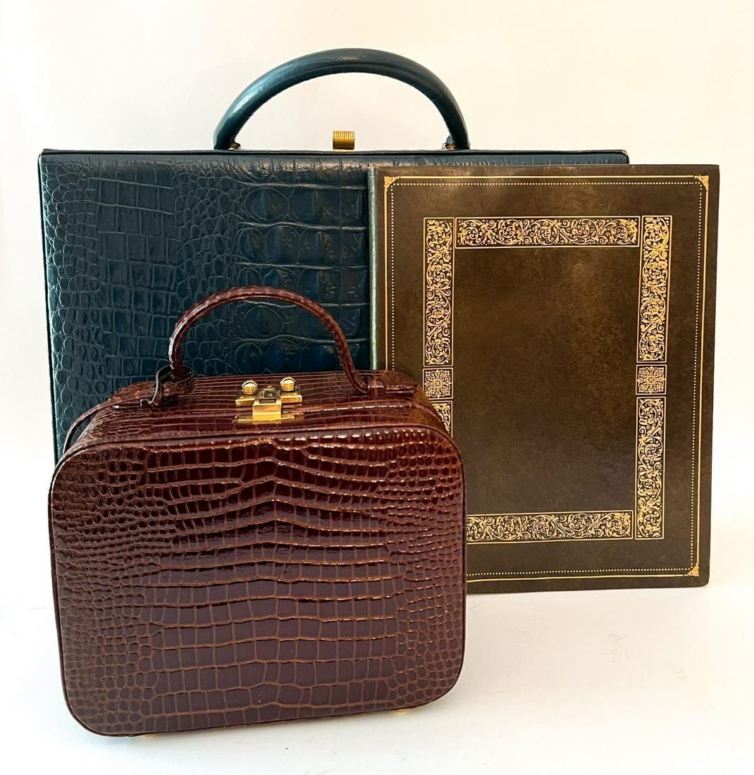 LEATHER FOLDER FAUX JEWELRY BOX & ATTACHE (1 of 13)