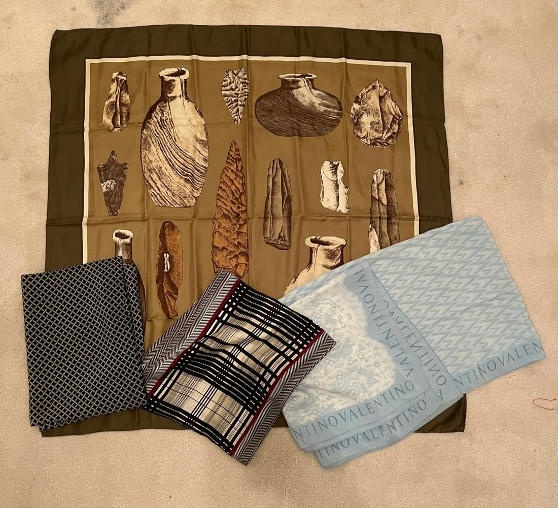 CALVIN KLEIN VALENTINO OSCAR DE LA RENTA SCARFS: and a fine quality unmarked exampleTemp No 338