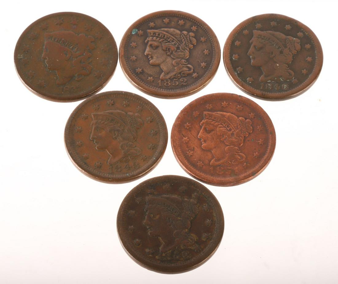 (6) LIBERTY HEAD LARGE CENTS (1 of 9)