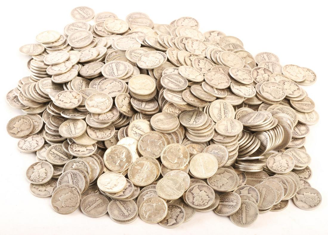 GENEROUS BAG OF MERCURY DIMES (1 of 5)