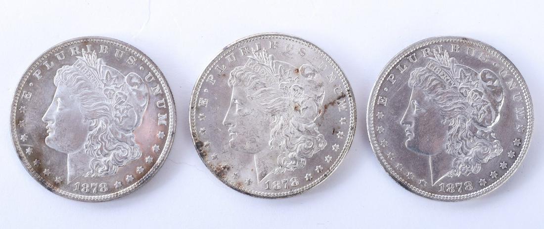 (3) HIGH GRADE 1878 (7) FEATHER MORGAN DOLLARS (1 of 5)