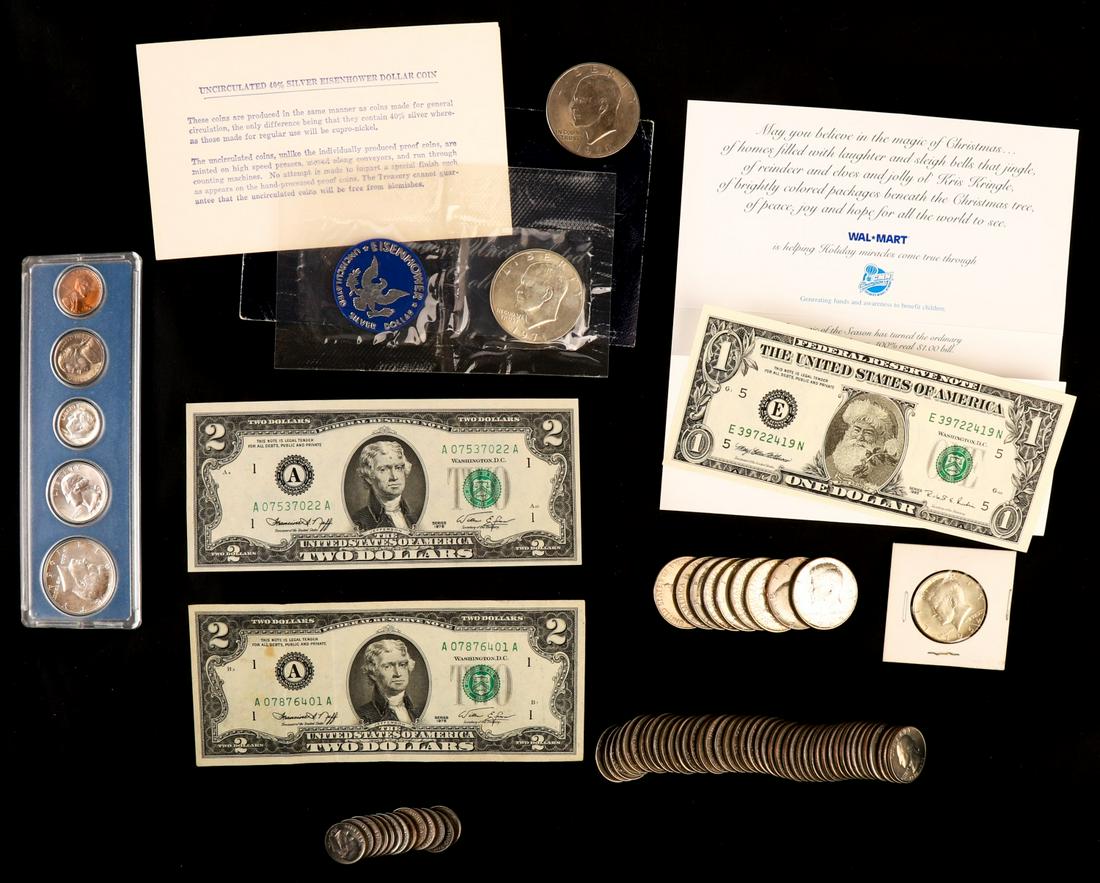 GROUPING OF CONTEMPORARY COINS & CURRENCY (1 of 4)