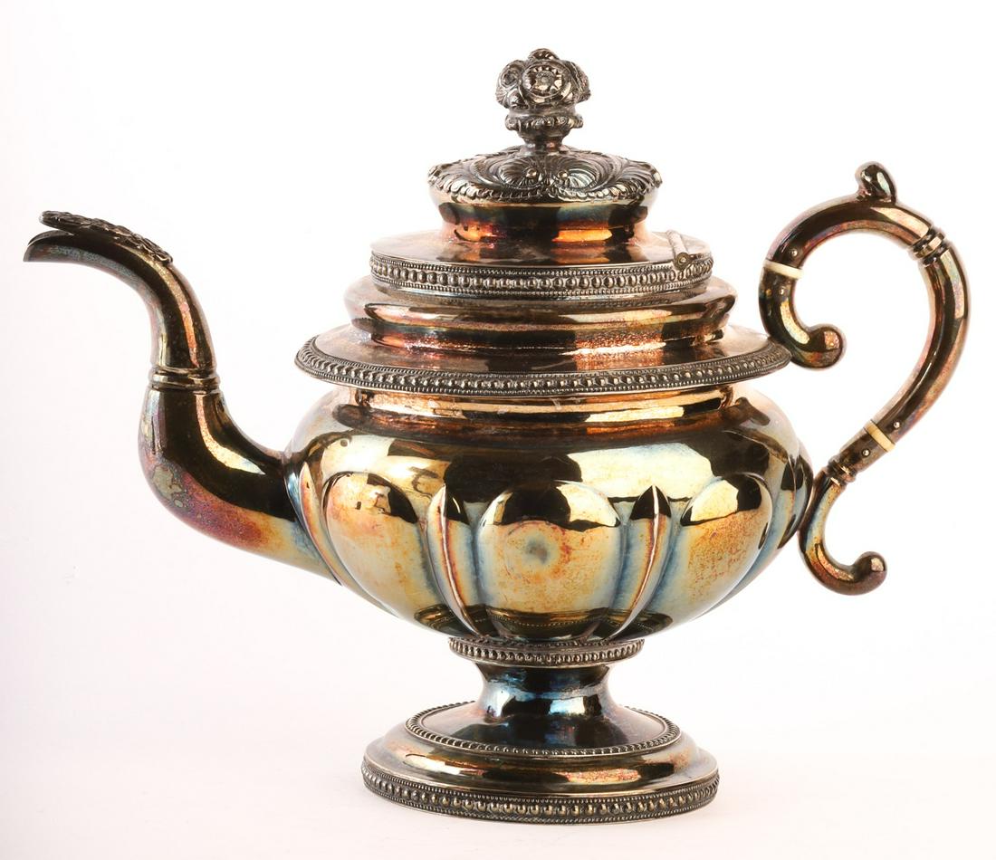 GHERARDUS BOYCE NEW YORK COIN SILVER TEAPOT c1830 (1 of 16)